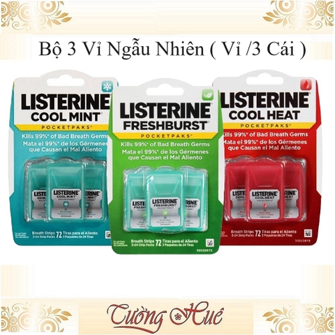 Ngậm Thơm Miệng Listerine Pocket Paks - Vỉ/3 Cái ( Lựa chọn mùi )