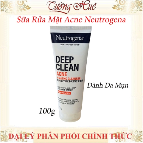 Sữa Rửa Mặt Da Mụn Neutrogena Deep Clean Acne -100g