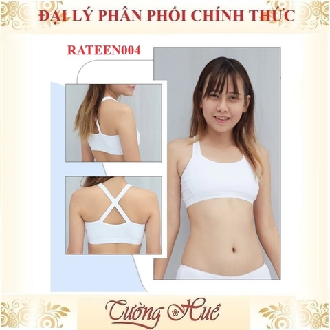 Áo Lá Nữ Sinh relax RATEEN004 Trơn Không Mút Lưng Dây Đan Chéo