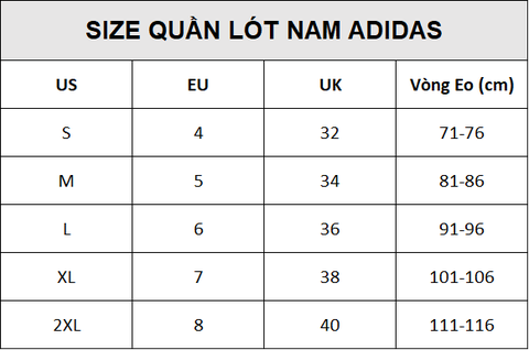 Quần Lót Nam Cotton Adidas 4A1M55 Mềm Mịn Thấm Hút (Form Quần lớn, khách nên lùi 2 size)