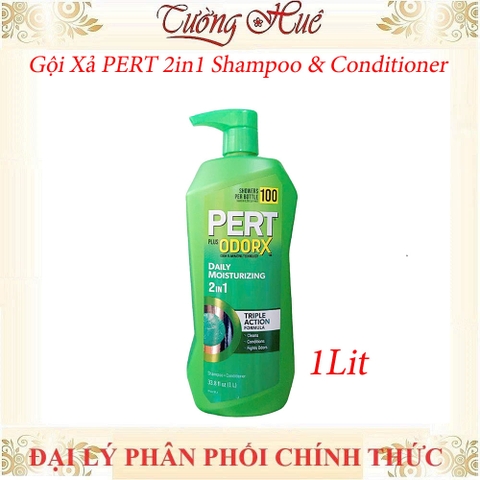 Gội Xả PERT Plus ODORX 2in1 Daily Moisturzing 1Lit