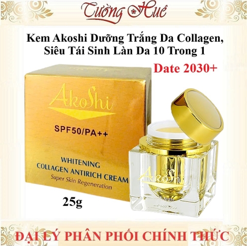 Kem Akoshi Dưỡng Trắng Da Collagen, Siêu Tái Sinh Làn Da 10 Trong 1 - 25g (Vàng)