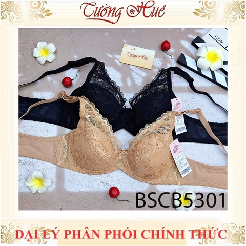 Áo Lót Bon Bon BSCB5301 Có Gọng Mút Mỏng Phối Ren Bản Lưng Cỡ Vừa 2 Móc Cài