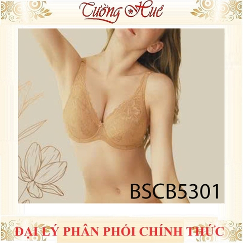 Áo Lót Bon Bon BSCB5301 Có Gọng Mút Mỏng Phối Ren Bản Lưng Cỡ Vừa 2 Móc Cài