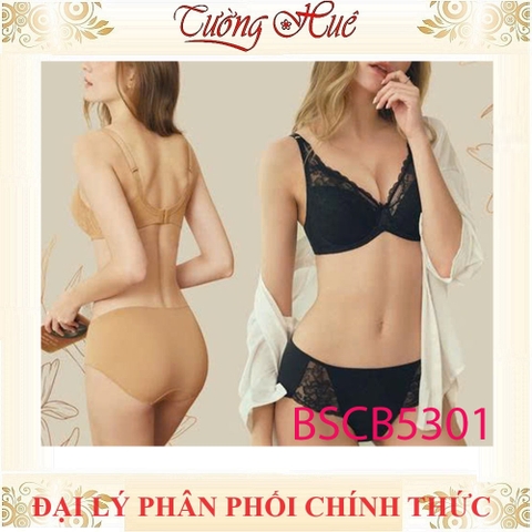 Áo Lót Bon Bon BSCB5301 Có Gọng Mút Mỏng Phối Ren Bản Lưng Cỡ Vừa 2 Móc Cài