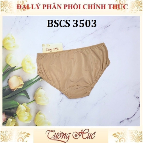 Quần Lót Nữ Bon Bon BSCS 3503 Lưng Vừa Họa Tiết Trơn Phối Lưới.