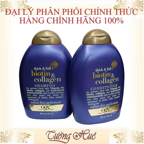 Dầu Gội và Dầu Xả OGX Biotin & Collagen Thick & Full+ Shampoo & Conditioner