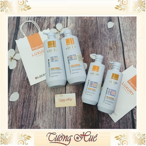 Cặp Gội Xả Phục Hồi Tóc Cao Cấp Olexrs+ HairSalon Luxury Argan Oil Pearl Essence Shampoo & Conditioner