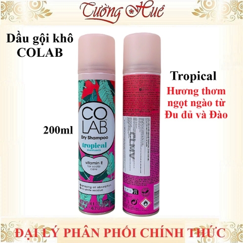 Dầu gội khô CoLab Dry Shampoo nhiều mùi hương - 200ml (Có lựa chọn)