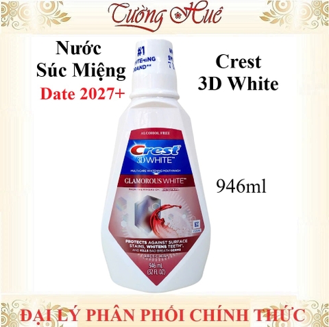 Nước Súc Miệng Crest 3D White Glamorous White - 946ml