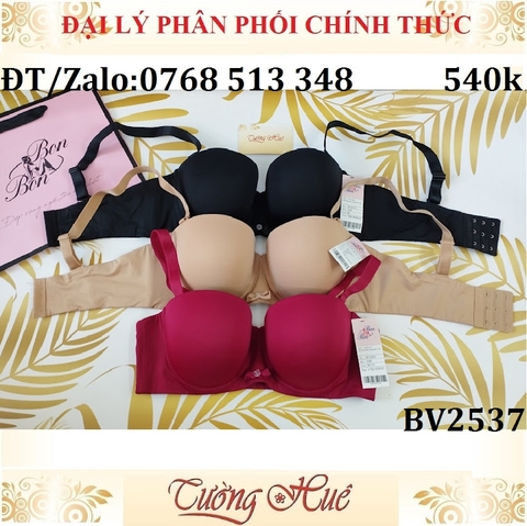 Áo lót nữ Bon Bon BV2537 Có Gọng Cúp Ngang Trơn Mút Mỏng.