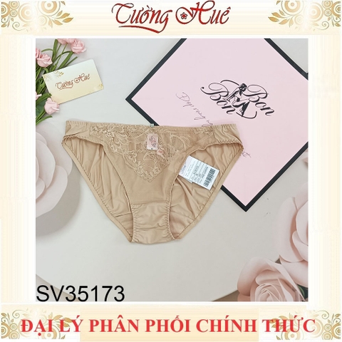 Quần lót nữ Bon Bon SV35173 trơn lưng thấp thun lạnh phối ren.