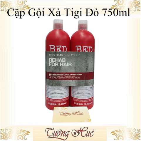 Bộ Gội Xả Phục Hồi Tóc Hư Nặng Số 3 Tigi Bed Head Urban Antidotes #3 750ml - Đỏ