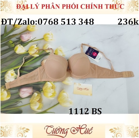 Áo lót nữ Tuky 1112 BS phối ren thêu mút mỏng.
