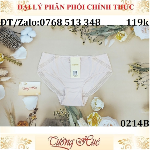 Quần lót nữ Corèle V. 0214B trơn thun lạnh siêu mịn phối viền ren, lưng vừa (FORM CHÂU ÂU).