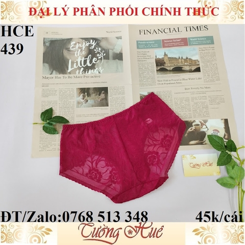 Quần lót nữ Cosy HCE 439 ren thêu hoa lưng cao.