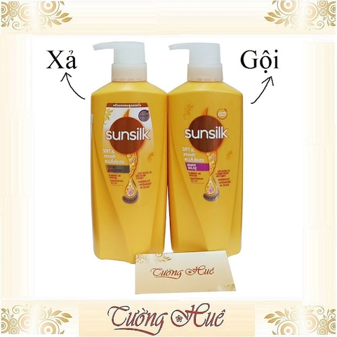 Dầu Gội và Dầu Xả Mềm Mượt Diệu Kỳ Sunsilk Soft & Smooth - Vàng