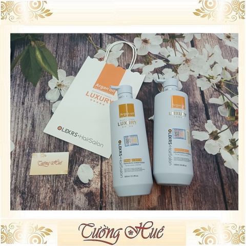 Cặp Gội Xả Phục Hồi Tóc Cao Cấp Olexrs+ HairSalon Luxury Argan Oil Pearl Essence Shampoo & Conditioner