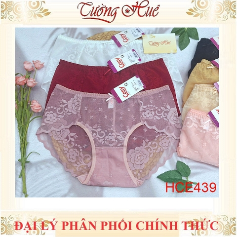 Quần lót nữ Cosy HCE 439 ren thêu hoa lưng cao.