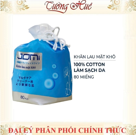 Khăn Lau Mặt Khô Jomi 80 tờ (15cm x 20cm)