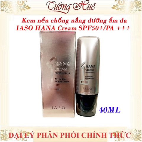 Kem nền chống nắng dưỡng ẩm da IASO HANA Cream SPF50+/PA +++ 40ml