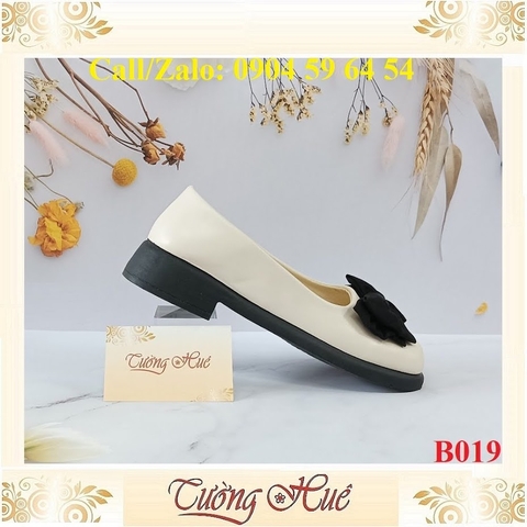 [Ảnh Thật 100%] [FULLBOX] Giày Búp Bê Nữ Mũi Vuông Thắt Nơ Gót Vuông Cao 3CM - Hàng Quảng Châu - B019