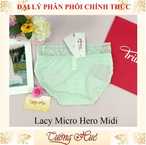 Quần lót nữ Triumph Lacy Micro Hero Midi Trơn Phối Ren Lưng Vừa.