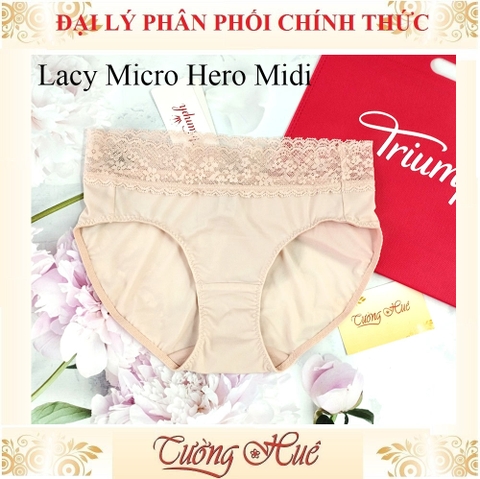 Quần lót nữ Triumph Lacy Micro Hero Midi Trơn Phối Ren Lưng Vừa.