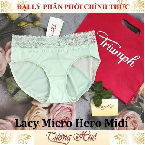 Quần lót nữ Triumph Lacy Micro Hero Midi Trơn Phối Ren Lưng Vừa.