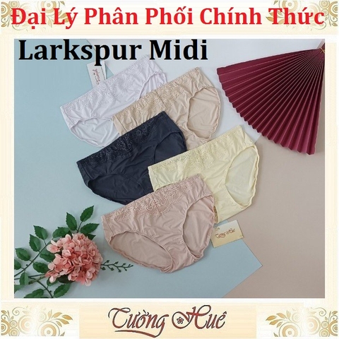 Quần lót nữ Triumph Simply Style Larkspur Midi thun lạnh phối ren, lưng vừa.