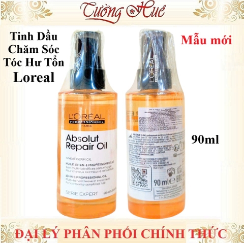 Tinh Dầu Chăm Sóc Tóc Hư Tổn Loreal Serie Expert Absolut Repair Oil 90ml - Vàng