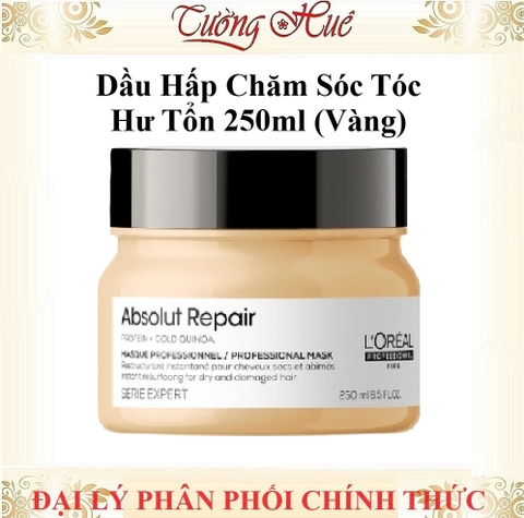 Dầu Hấp Loreal Chăm Sóc Tóc Hư Tổn Serie Expert Absolut Repair 250ml/500ml - Vàng (Có lựa chọn)