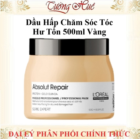 Dầu Hấp Loreal Chăm Sóc Tóc Hư Tổn Serie Expert Absolut Repair 250ml/500ml - Vàng (Có lựa chọn)