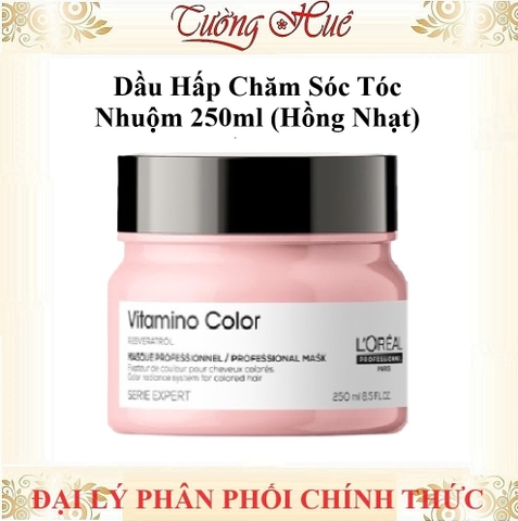 Dầu Hấp Loreal Cho Tóc Nhuộm Serie Expert A-ox Vitamino Color 250ml/500ml - Hồng Nhạt (Có Lựa Chọn)
