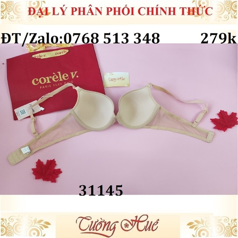 Áo lót nữ Marguerite-Paris 31145 mỏng trơn, lưng lưới.