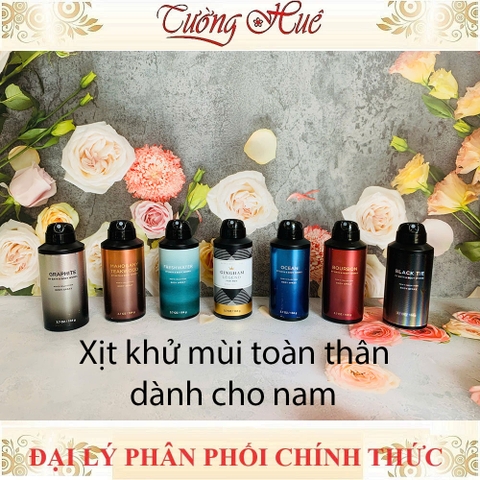 Xịt khử mùi toàn thân Nam Bath & Body Works Bourbon Body Spray 104g - Nhiều mùi lựa chọn