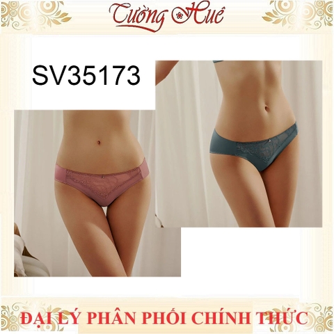 Quần lót nữ Bon Bon SV35173 trơn lưng thấp thun lạnh phối ren.