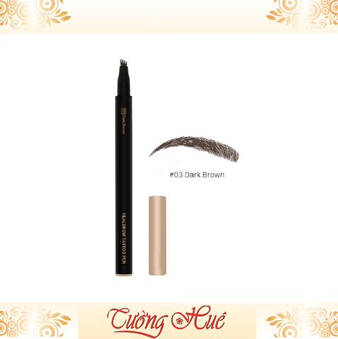 Bút Kẻ Lông Mày Vacosi RealBrow Tattoo Pen 03 Dark Brown - 1.3g.