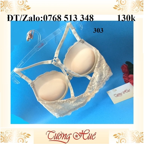 Áo lót nữ Lovely 303 ren nâng ngực cúp bầu ngang cài trước.