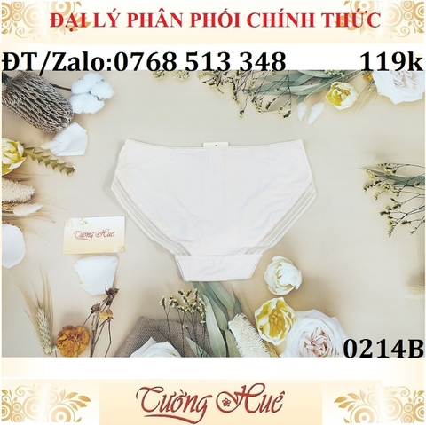 Quần lót nữ Corèle V. 0214B trơn thun lạnh siêu mịn phối viền ren, lưng vừa (FORM CHÂU ÂU).