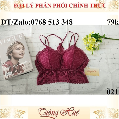 Áo bra 2 dây mảnh ren 021 cúp tam giác cỡ lớn.