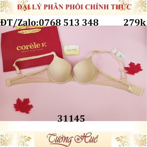 Áo lót nữ Marguerite-Paris 31145 mỏng trơn, lưng lưới.