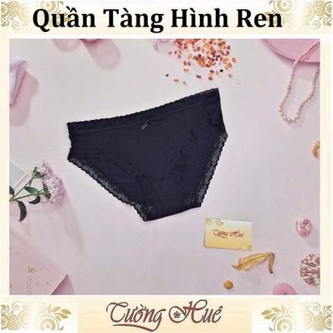 Quần Lót Nữ Lụa Trơn Tàng Hình Viền Ren.
