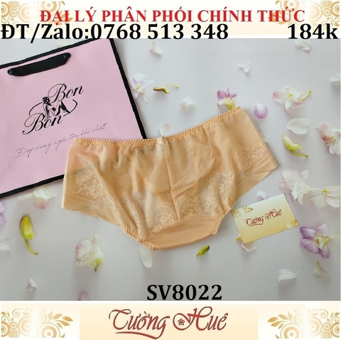 Quần lót nữ Bon Bon SV8022 ren lưới hoa văn không viền may, lưng thấp vừa.