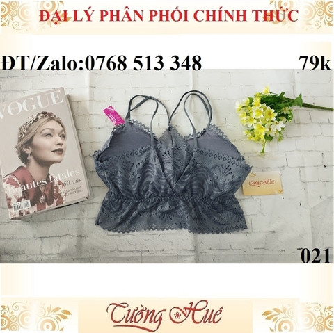 Áo bra 2 dây mảnh ren 021 cúp tam giác cỡ lớn.