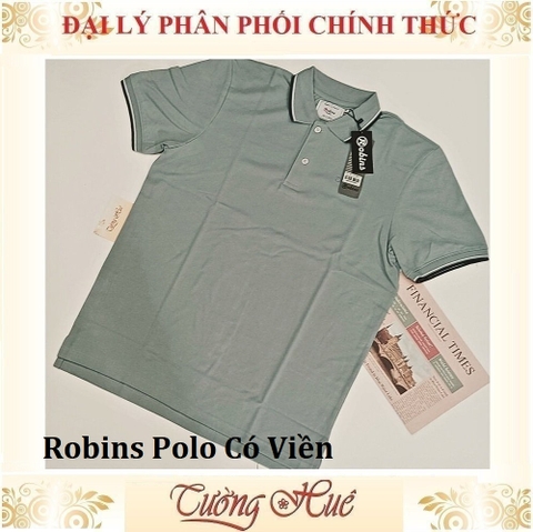 Áo Thun Polo Nam Thái Lan Robins Có Viền Tay Ngắn Thun Co Giãn Thoáng Khí.