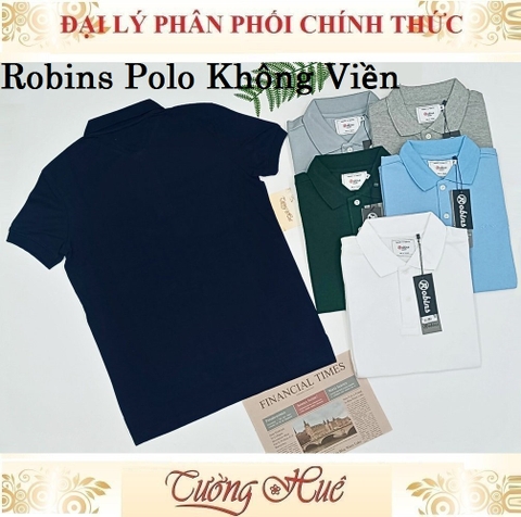 Áo Thun Polo Nam Thái Lan Robins Không Viền Tay Ngắn Thun Co Giãn Thoáng Khí.