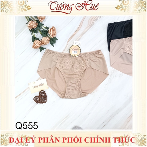 Quần lót nữ Lamagie Q555 Trơn Thun Lạnh Phối Ren Mềm Mịn Lưng Cao.