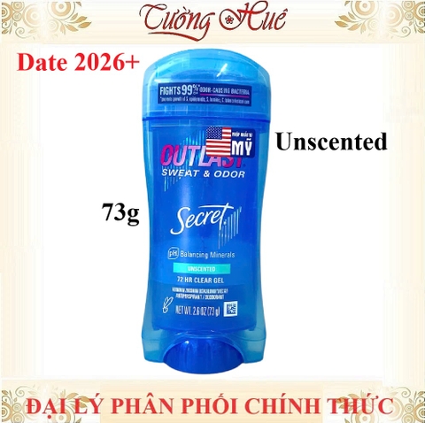 Lăn khử mùi Nữ Secret Clear Gel - 73g ( Nhiều mùi lựa chọn )