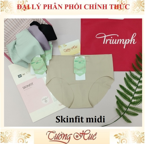 Quần lót nữ Triumph Skinfit Midi su trơn lưng vừa.